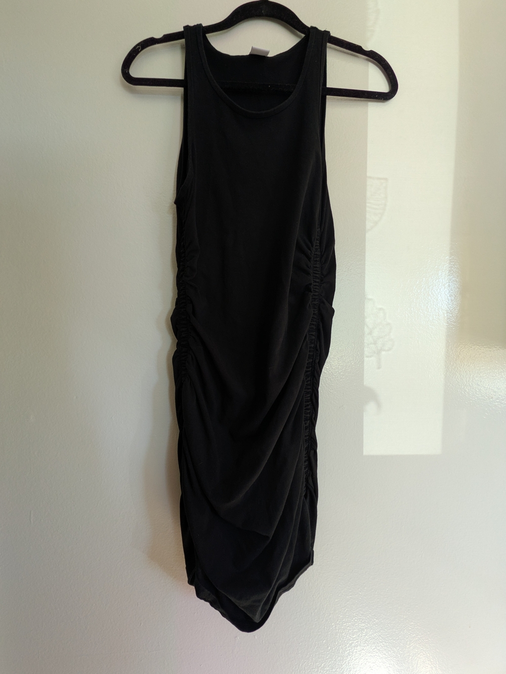 TNA Black Ruched Tank Midi Dress